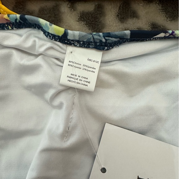 October Love Strappy Cheeky Bikini in Golden Yellow Floral Size Medium - Picture 9 of 16